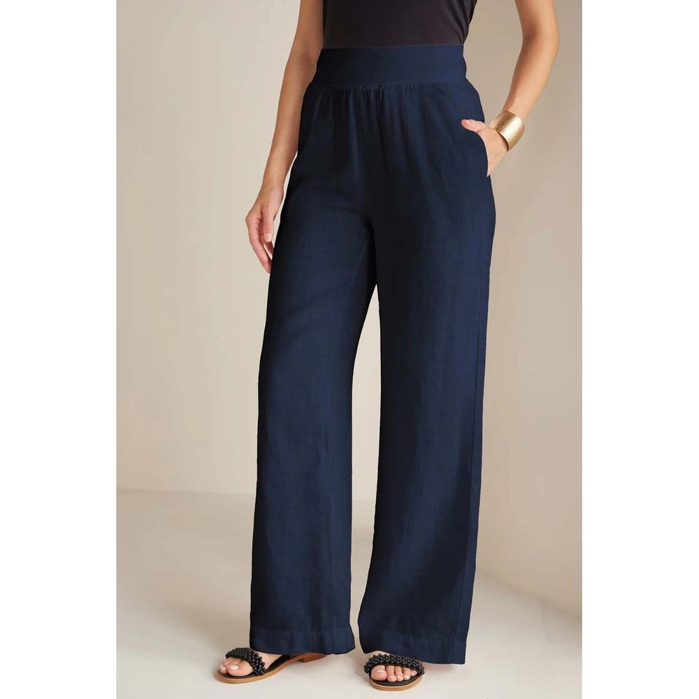 Soft Surroundings Navy Wide-Leg Pants